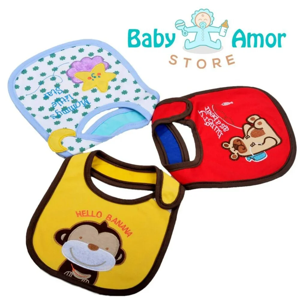 NWT Baby Amore 6-Pack Baby Bibs & Bonus Spoons